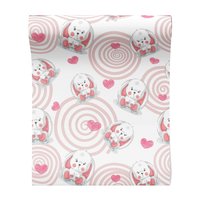 Tapeta - dziecięca, królik, serca, spirale