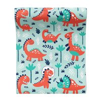 Tapeta - dziecięca, dinozaury, rośliny, tło