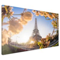 Obraz na płótnie - Wieża Eiffla, Paryż, kwiaty