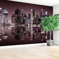 Fototapeta - miasto, noc, odbicie