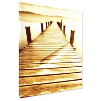 Obraz na płótnie - pomost, jezioro, drewno
