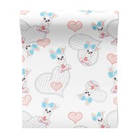 Tapeta - dziecięca, królik, serce, kokarda