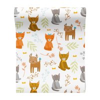 Tapeta - dziecięca, koty, jelenie, liście