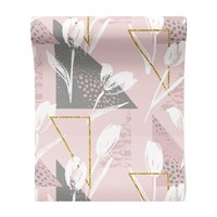 Tapeta - kwiaty, trójkąty, abstrakcja