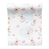 Tapeta - dziecięca, pies, serce, tło