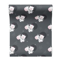 Tapeta - dziecięca, zebra, miś, korona