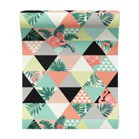 Tapeta - flaming, liście, trójkąty