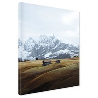 Obraz na płótnie - góry, domki, krajobraz