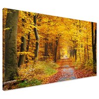 Obraz na płótnie - las, jesień, droga