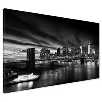 Obraz na płótnie - miasto, most, noc
