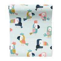 Tapeta - dziecięca, papuga, ptak, grafika