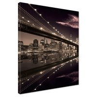 Obraz na płótnie - most, miasto, noc