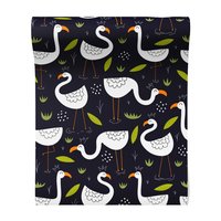 Tapeta - flamingi, liście, woda