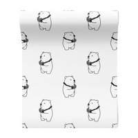 Tapeta - dziecięca, niedźwiedź, aparat, wzór