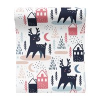 Tapeta - dziecięca, renifer, dom, las