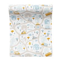 Tapeta - dziecięca, miasto, pojazdy,
