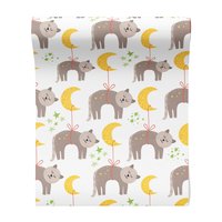 Tapeta - dziecięca, kot, księżyc, gwiazdy