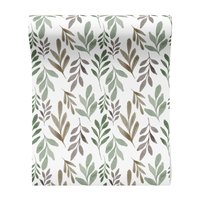 Tapeta - liście, gałązki, akwarela