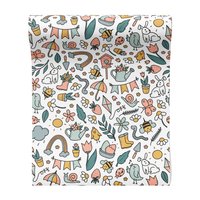 Tapeta - dziecięca, kwiaty, wzór, truskawki