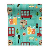 Tapeta - dziecięca, miasto, droga, autobus