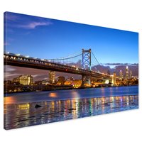 Obraz na płótnie - most, miasto, noc