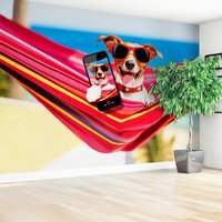 Fototapeta - pies, hamak, okulary