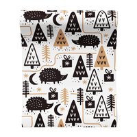 Tapeta - dziecięca, jeże, prezenty, drzewa