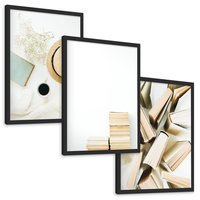 Zestaw obrazy w ramie, plakaty - książki, kapelusz, kwiaty - rama czarna