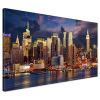 Obraz na płótnie - miasto, noc, woda