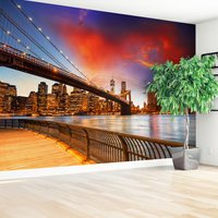 Fototapeta - miasto, most, noc