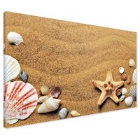 Obraz na płótnie - piasek, muszle, rozgwiazda
