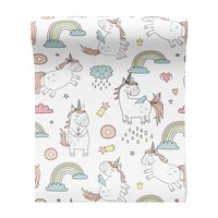 Tapeta - dziecięca, jednorożec, tęcza, chmura