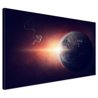 Obraz na płótnie - kosmos, ziemia, astronauta