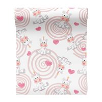 Tapeta - dziecięca, hipopotam, serce, wzór