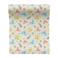 Tapeta - dziecięca, motyle, kwiaty, liście