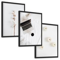 Zestaw obrazy w ramie, plakaty - bawełna,dynie,laptop - rama czarna