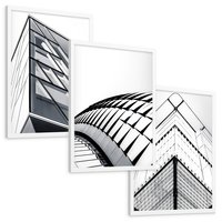 Zestaw obrazy w ramie, plakaty - architektura, budynek, fasada - rama biała