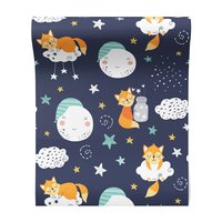 Tapeta - dziecięca, lis, chmura, gwiazda