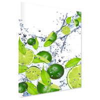 Obraz na płótnie - owoce, limonki, woda