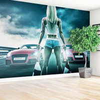 Fototapeta - samochody, wyścigi, kobieta