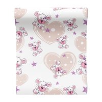 Tapeta - dziecięca, mysz, serce, gwiazda