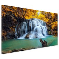 Obraz na płótnie - wodospad, las, natura