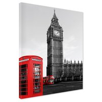 Obraz na płótnie - Londyn, Big Ben, budka telefoniczna