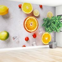 Fototapeta - owoce, cytrusy, napój