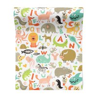 Tapeta - dziecięca, zwierzęta, litery, wzór