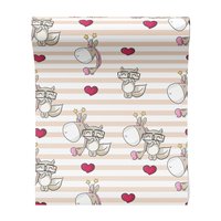 Tapeta - dziecięca, jednorożce, serca, paski