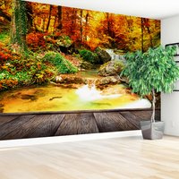 Fototapeta - jesień, las, wodospad