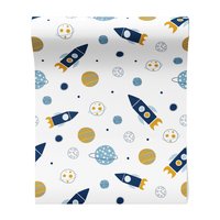 Tapeta - dziecięca, rakieta, kosmos, planeta