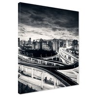 Obraz na płótnie - miasto, noc, budynki