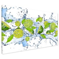 Obraz na płótnie - limonka, woda, liście